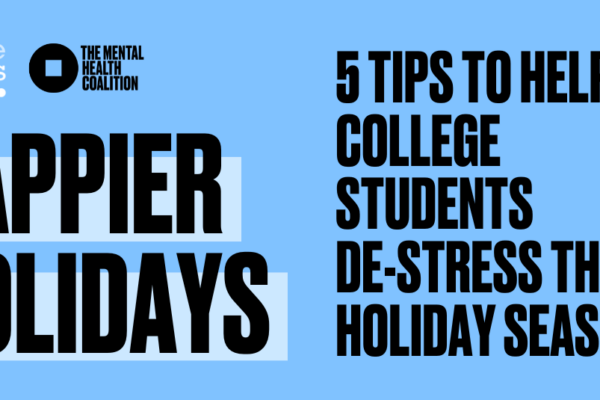 Blue background with black block text reading, 