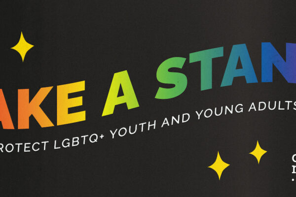 Rainbow letters read, 