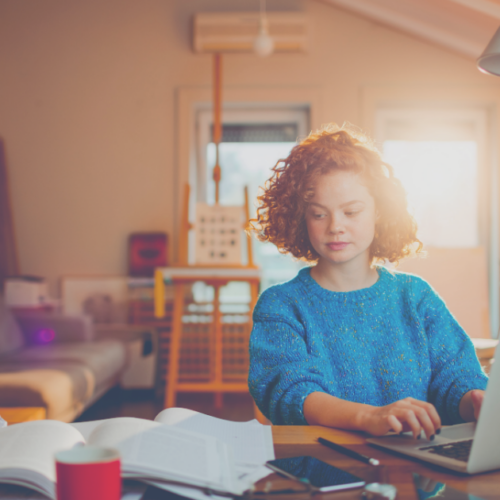 student studying for finals