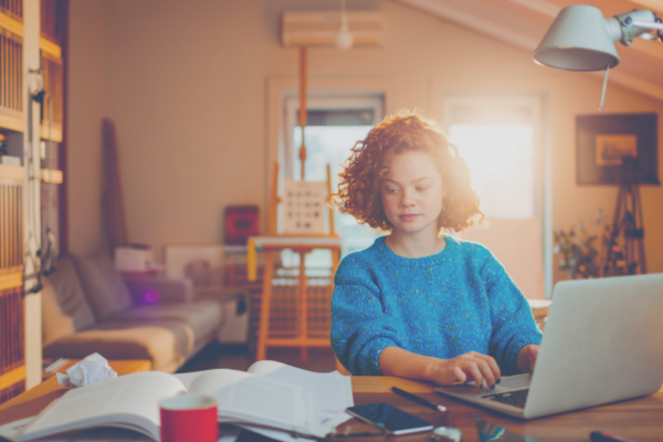 student studying for finals