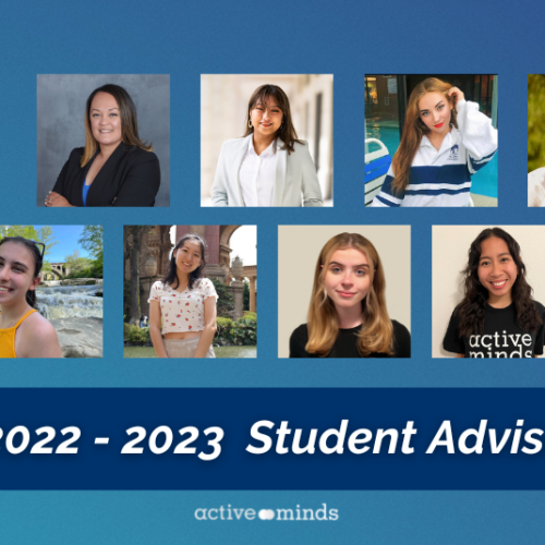 Headshots of the 2022-23 Student Advisory Committee with text below reading 