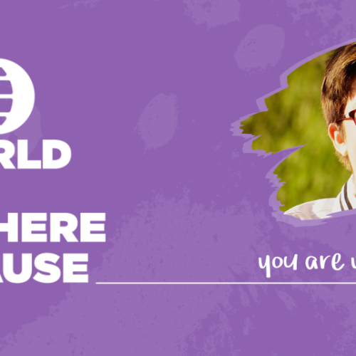 Purple background with white text reading, 