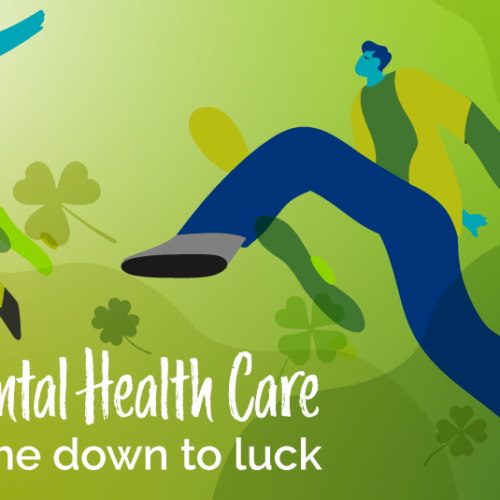 Image of two figures with four-leaf clovers and text that says 