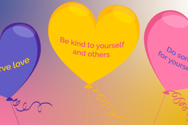 Pink Valentine's Day heart with 