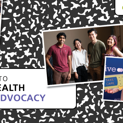 Pattern of a black-and-white composition notebook as the background with text reading, 