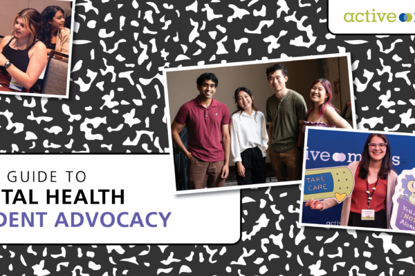 Pattern of a black-and-white composition notebook as the background with text reading, 