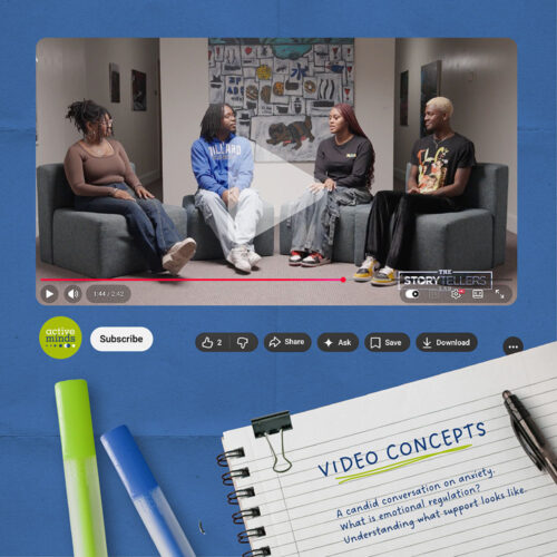 Video interview scene above a notebook labeled ‘Video Concepts'.